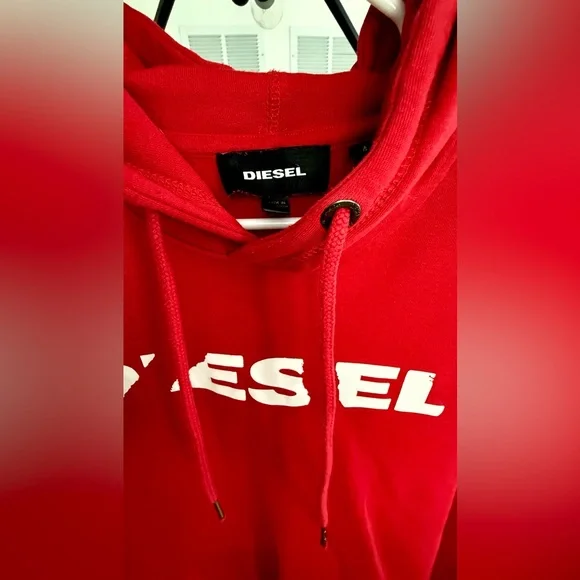 Diesel Bold Red Hoodie for Men - Picture 6 of 7